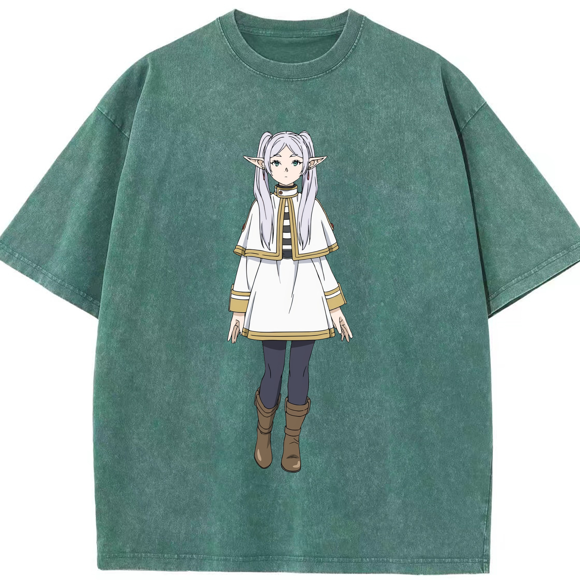（画像用） 葬送のフリーレン Frieren 綿100% ヴィンテージ風 半袖Tシャツ（フロントプリント）